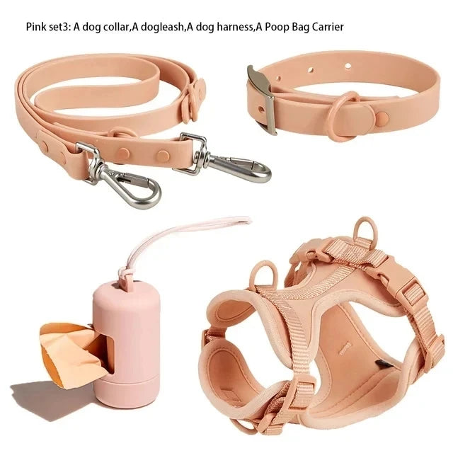 Conjunto de Arnês e Trela para Cães Impermeáveis